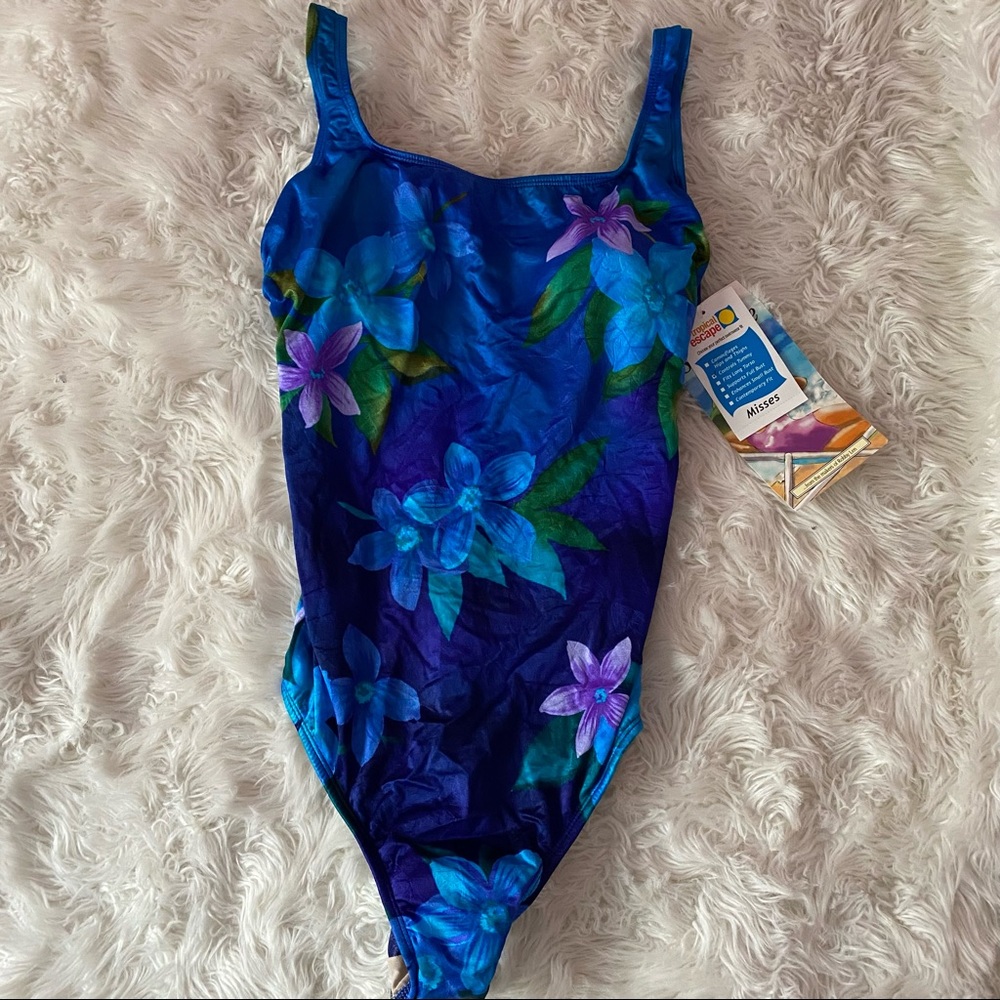 90’s Deadstock Tropical One-Piece Swimsuit